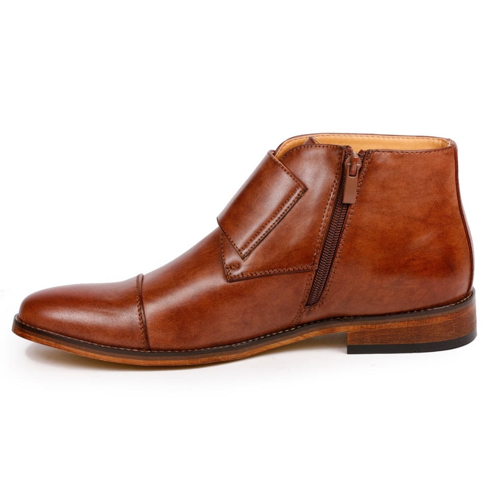 Metrocharm MC117 Brown Men's Monk Strap Ankle Boot - Picture 4 of 6